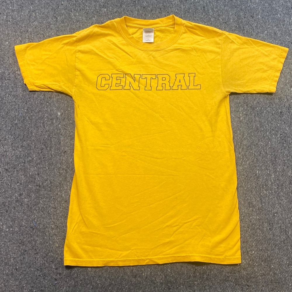 UCO Bronchos Shirt Sz S Men Yellow University of Central Oklahoma Fight Song Tee
